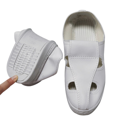 Άσπρα χωρίς σκόνη Washable παπούτσια ασφάλειας ESD με το αντιολισθητικό πέλμα PVC