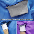 Το βασιλικό μπλε αντιστατικό σακάκι ESD πλέκει τη μανσέτα για τη βιομηχανία μικροηλεκτρονικής