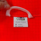 Καθαρό δωμάτιο Κόκκινο 5mm Grid ESD Αντιστατικό Παλτό Ασφάλειας Με 98% Πολυεστέρα 2% Τάγματα Καρβονίου