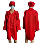 96% κόκκινη ESD αντιστατική Smock βαμβακιού φόρμα με το ίδιο χρώμα ΚΑΠ