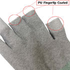 Αντιστατικά ESD γάντια 3 μισή εργασία PU Coatd πολυεστέρα δάχτυλων για τη βιομηχανία