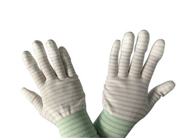 PU γαντιών χεριών τύπων παλαμών διαστιγμένο PVC αντιστατικό ντυμένο κορυφή ριγωτό νάυλον