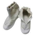 Άσπρες αντιστατικές PU Gird ESD κοντές μπότες υφάσματος για το αποστειρωμένο δωμάτιο