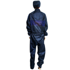 σκούρο μπλε ESD 5mm φόρμα Jumpsuit αποστειρωμένων δωματίων πλέγματος για τις βιομηχανίες ηλεκτρονικής