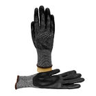Μαύρο 18 πλεκτό γάντι ασφαλείας εργασίας επιπέδου 3 ανθεκτικό στα κοπή γάντια από καουτσούκ με επικάλυψη φοινικιού