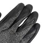Μαύρο 18 πλεκτό γάντι ασφαλείας εργασίας επιπέδου 3 ανθεκτικό στα κοπή γάντια από καουτσούκ με επικάλυψη φοινικιού