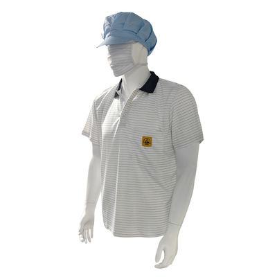 7MM T-Shirts ESD με ράβδους Πολυέστερ Μεταγωγικό Μεταξοπλέγμα Anti Static T-Shirts