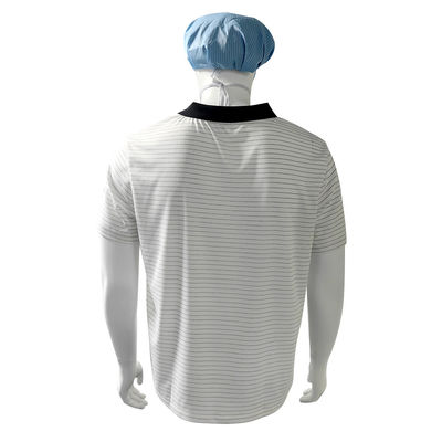 7MM T-Shirts ESD με ράβδους Πολυέστερ Μεταγωγικό Μεταξοπλέγμα Anti Static T-Shirts