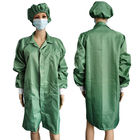 Εργαστήριο πράσινου χρώματος Φορέστε ESD Αντιστατικό Smock για καθαρό δωμάτιο