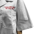 Αδιάβροχο εργασιακό ένδυμα ESD Spandex Cuff Polyester Lint Free Lab Smock για καθαρό δωμάτιο