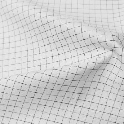 Λευκό 7MM Grid 65% Πολυέστερο+32% Βαμβάκι+2% Άνθρακα T/C ESD Αντιστατικό ύφασμα για ρούχα καθαρισμού