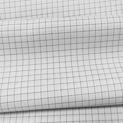 Λευκό 7MM Grid 65% Πολυέστερο+32% Βαμβάκι+2% Άνθρακα T/C ESD Αντιστατικό ύφασμα για ρούχα καθαρισμού