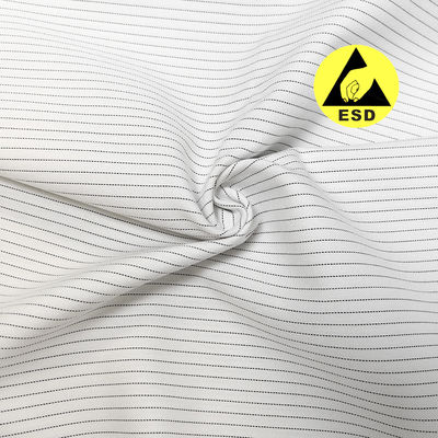 5mm Strip 65%Polyester 34%Vicose 1%Carbon Fiber Αντιστατικό ύφασμα Καθαρό δωμάτιο ESD ύφασμα Αντιστατικό ύφασμα