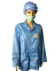 Στατικά διαλυτικά σακάκια 2.5mm ESD πλέγμα άσπρο και μπλε για το καθαρό δωμάτιο EPA
