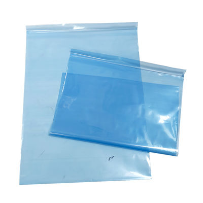 0.75mm*300*400mm Μπλε Αντιστατικές Σκουφίτες ESD Ζιπ Κλείδωμα Σκουφί για καθαρό δωμάτιο