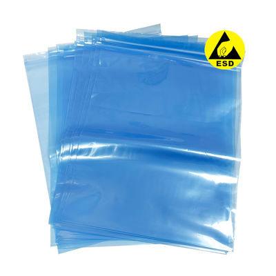 0.75mm*300*400mm Μπλε Αντιστατικές Σκουφίτες ESD Ζιπ Κλείδωμα Σκουφί για καθαρό δωμάτιο