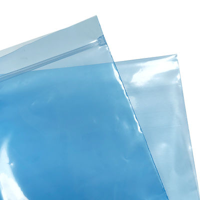 0.75mm*300*400mm Μπλε Αντιστατικές Σκουφίτες ESD Ζιπ Κλείδωμα Σκουφί για καθαρό δωμάτιο