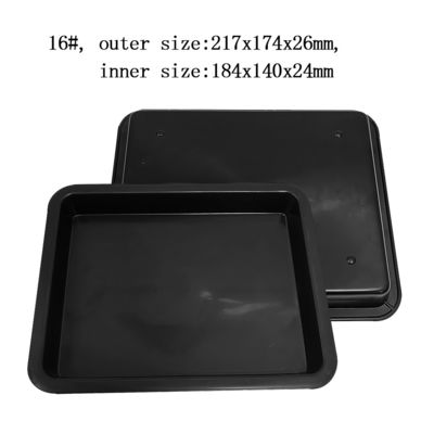 217x174x26mm Μαύρο ESD Αντιστατικό πλαστικό τετραγωνικά δίσκια Ηλεκτρονικό κύκλωμα πίνακα περιστροφής