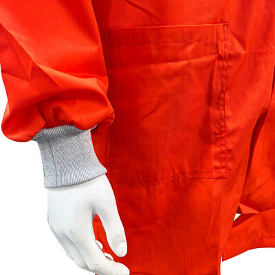 Red ESD Antistatic Lab Coat With Snap Buttons