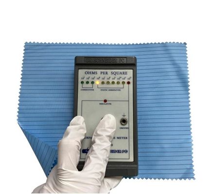 αγώγιμη ίνα αποστειρωμένων δωματίων 10e6ohm Antiestatica - ελεύθερο ασφαλές αντιστατικό ύφασμα πολυεστέρα ESD για το παλτό εργαστηρίων