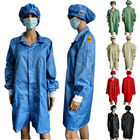 Για άνδρες και για γυναίκες μπλε Smocks παλτών εργαστηρίων πλέγματος ESD 2.5mm Dustproof με το ίδιο χρώμα ΚΑΠ