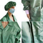 Εργαστήριο 2.5mm αποστειρωμένων δωματίων πράσινα ESD αντιστατικά Smocks πλέγματος με το ίδιο χρώμα ΚΑΠ