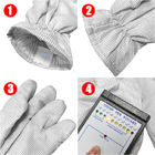 Άσπρα πυκνώνοντας αντιστατικά ανθεκτικά στη θερμότητα γάντια 5mm ESD ύφος πλέγματος