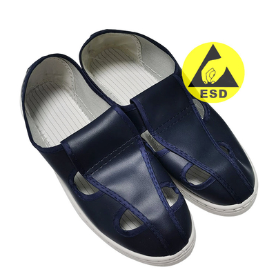 Αντιστατική προστασία PVC ESD Παπούτσια ασφαλείας τεσσάρων οπών Navy Blue