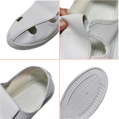 Άσπρα χωρίς σκόνη Washable παπούτσια ασφάλειας ESD με το αντιολισθητικό πέλμα PVC