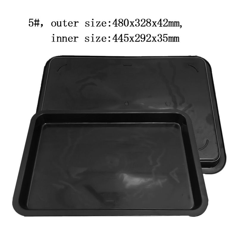 480x328x42mm Αντιστατικό τετραγωνικό δίσκο Μαύρο πλαστικό τετραγωνικό λεκάνιο ESD Περικοπές κουτί Ηλεκτρονικά εξαρτήματα Κουτί υλικών Αποθήκευση πλαστικό δίσκο