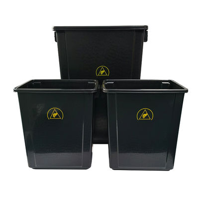 20L / 40L μαύρο πλαστικό αντιστατικό ηλεκτροστατικό καθαρό δωμάτιο κουτί εργαλείων κάδο σκουπιδιών